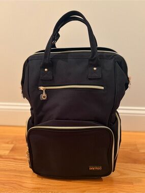 Black Nail Organizer Backpack Bag with Gold Accents